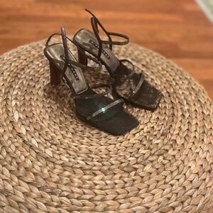 Nine West Brown Strappy Heels